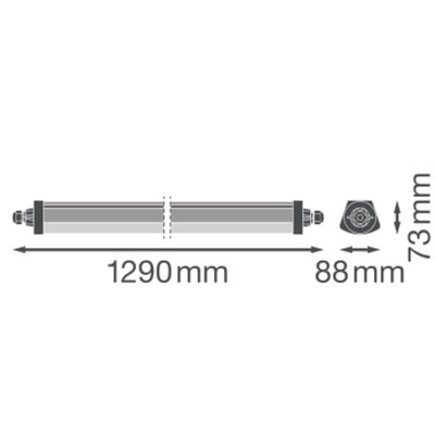 Ledvance LED-Feuchtraumleuchte 1,2m, 865, ML DPFLEXTH1,2P34WML865