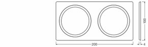 Ledvance Rahmen rechteckig weiß SPOTF.100X2002XD68WT