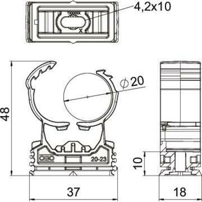 OBO Bettermann Vertr proQuick-Schelle 19,5-23,5mm tiefsw PQ-20 SW