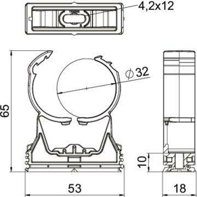 OBO Bettermann Vertr proQuick-Schelle 31,2-35,8mm lichtgr. PQ-32 LGR
