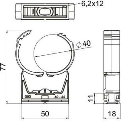 OBO Bettermann Vertr proQuick-Schelle 39,3-44,5mm lichtgr. PQ-40 LGR
