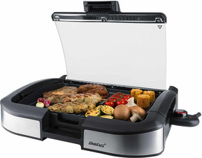 Steba Barbecue-Tischgrill m.Glasdeckel VG 195 sw/Glas