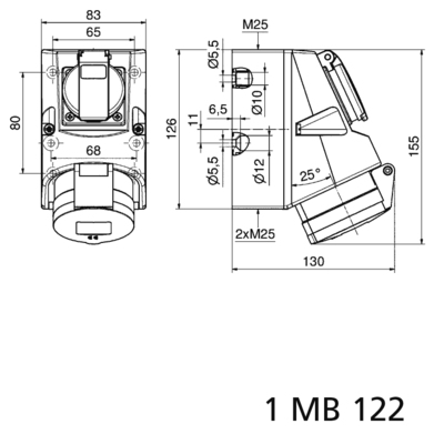 Bals Elektrotech. Kombi-Wandsteckdose 109-QC
