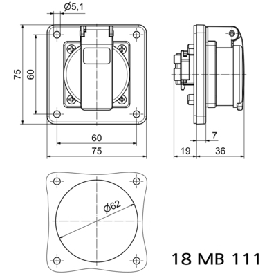 Bals Elektrotech. Schutzkontakt-Anbausteckdo 71111