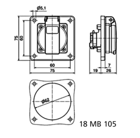 Bals Elektrotech. Schutzkontakt-Anbausteckdo 7112309
