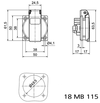 Bals Elektrotech. Schutzkontakt-Anbausteckdo 71142