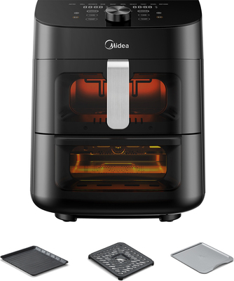 Midea Europe Heißluft-Fritteuse Air Fryer,2in1,11L MAD1100DADK
