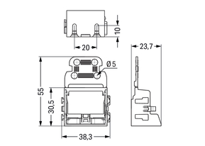 WAGO GmbH & Co. KG Befestigungsadapter mit Zugentlastung 221-509
