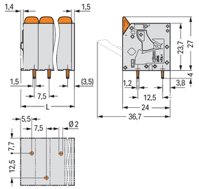 WAGO GmbH & Co. KG Leiterplattenklemme 2606-3203