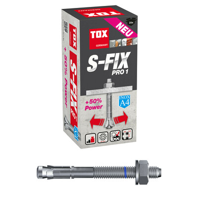 TOX-Dübel-Techn. Bolzenanker S-Fix Pro 1 A4 M12x110/10 KT