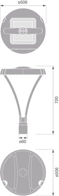 Ledvance LED-Mastaufsatzleuchte 727, Z60 UFLEXP#4099854796357