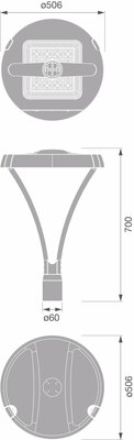 Ledvance LED-Mastaufsatzleuchte 740, Z60 UFLEXP#4099854796425