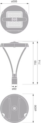 Ledvance LED-Mastaufsatzleuchte 740, Z60 UFLEXP#4099854796586
