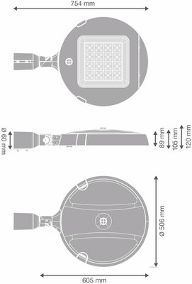 Ledvance LED-Mastauf-/ansatzleuchte 730, Z60 UFLEXS#4099854796180