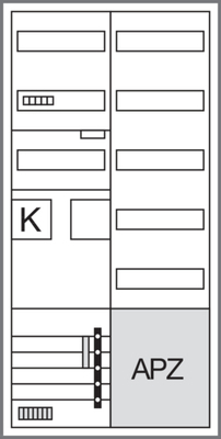 Hager Komplettschrank,univers Z 1 Zählerpl. 2-feld. ZB32SET15LK