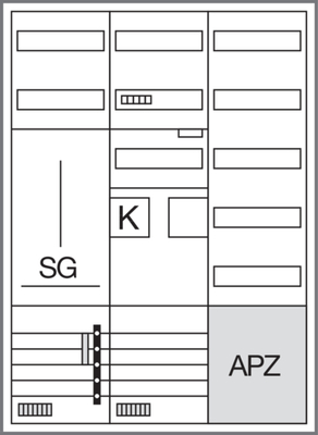 Hager Komplettschrank,univers Z 1 Zählerpl. 3-feld. ZB33SET15LK