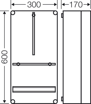 Hensel Zählergehäuse 300x600x170mm T=146 Mi 2400