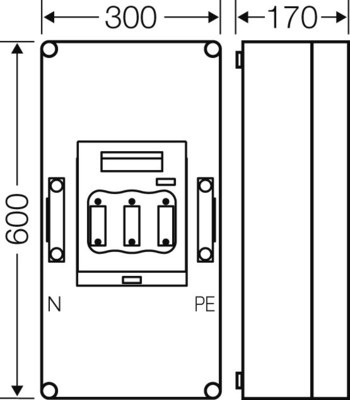 Hensel Sicherungsgehäuse 1xNH1 3p. 250A+PE+N Mi 5451