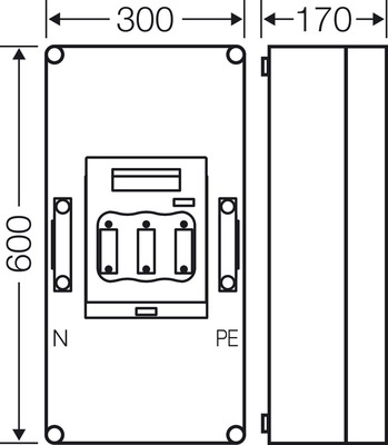 Hensel Sicherungsgehäuse 1xNH1 3p. 250A+PE+N Mi 5451