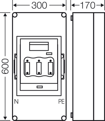 Hensel Sicherungsgehäuse 1xNH2 3p. 400A+PE+N Mi 5452