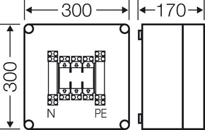 Hensel Sicherungsgehäuse NH00 3p. 125A+PE+N Mi 4205