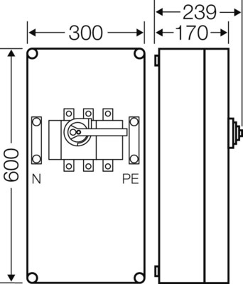 Hensel Lastschaltergehäuse 250A 3p.+PE+N Mi 7455