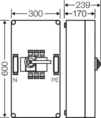Hensel Lastschaltergehäuse 160A 3p.+PE+N Mi 7456