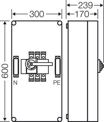 Hensel Lastschaltergehäuse 160A 3p.+PE+N Mi 7456