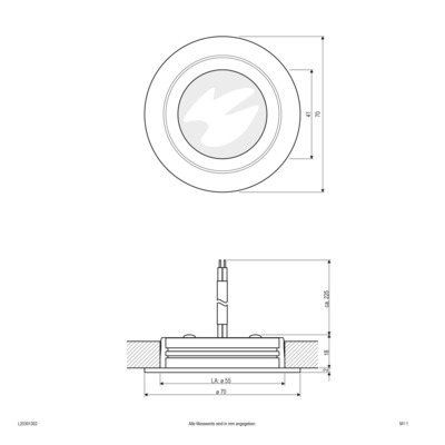 EVN Lichttechnik LED-Deckeneinbauleuchte 3000K 350mA110° IP20 L20301302 chr/sat