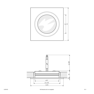EVN Lichttechnik LED-Deckeneinbauleuchte 3000K 350mA IP20 L24301402 alu