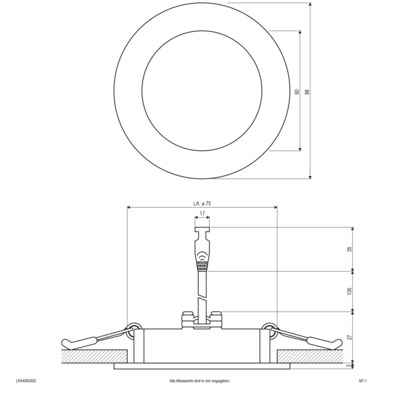 EVN Lichttechnik LED-Einbaupanel 3000K 350mA IP44 LR44083502 weiß