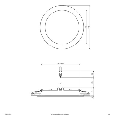 EVN Lichttechnik LED-Einbaupanel 3000K 350mA IP44 LR44143502 weiß