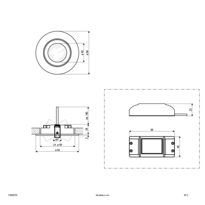 EVN Lichttechnik LED-Deckeneinbauleuchte 3000K 230V IP20 P30060102 weiß