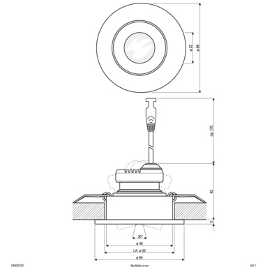 EVN Lichttechnik LED-Deckeneinbauleuchte 3000K 350mA IP44 P44030102 weiß