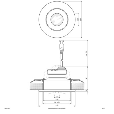 EVN Lichttechnik LED-Deckeneinbauleuchte 3000K 350mA IP44 P44031302 eds