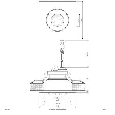 EVN Lichttechnik LED-Deckeneinbauleuchte 3000K 350mA IP44 P44431302 eds