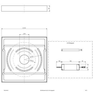 EVN Lichttechnik LED-Anbaupanel 3000K 230V IP20 PAQ190102 weiß