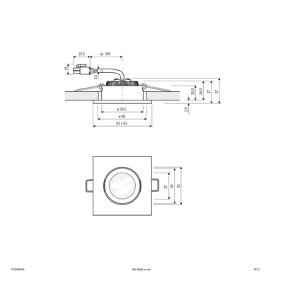 EVN Lichttechnik LED-Deckeneinbauleuchte 4000K 350mA IP20 PC24091440 alu