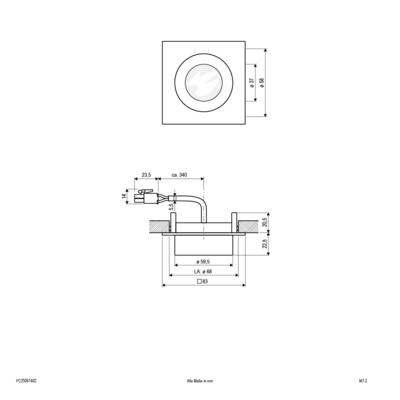 EVN Lichttechnik LED-Deckeneinbauleuchte 3000K 350mA IP20 PC25061402 alu