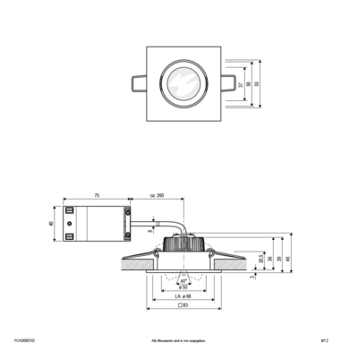 EVN Lichttechnik LED-Deckeneinbauleuchte 3000K 230V IP20 PCH24060102 weiß