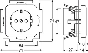 Busch-Jaeger SCHUKO Steckdosen-Einsatz grün RAL6032 20 EUKB-13-212-101