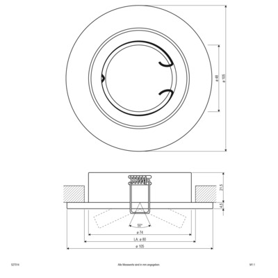 EVN Lichttechnik Hochvolt Deckeneinbauleuch schwenkbar 527014