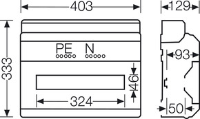 Hensel Automatengehäuse 18TE 18x18mm IP65 KV 9118