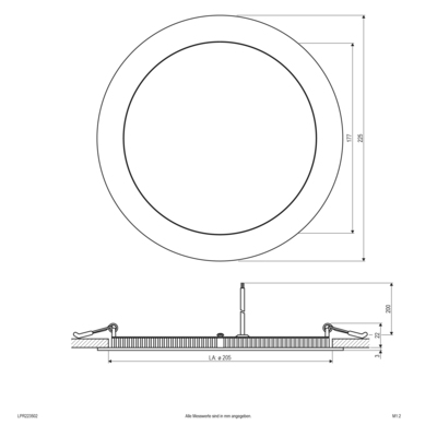 EVN Lichttechnik LED Einbaupanel IP20, 3000K 1600lm LPR223502