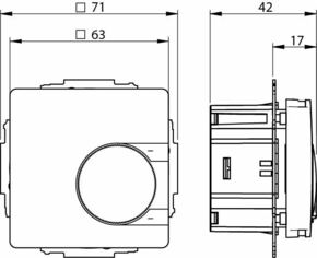 Eberle Controls UP-Raumregler, schwarz matt 63x63 mm 5-30C UTE 280#547816057802