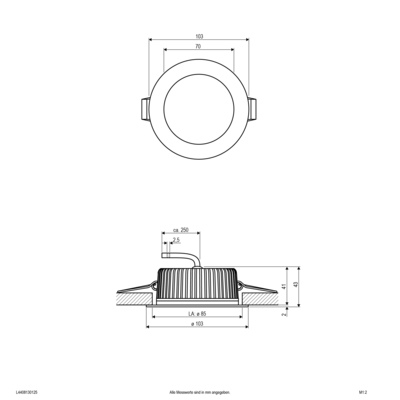 EVN Lichttechnik LED Deckeneinbauleuchte 24VDC 3K-6K ch/sat L4408130125
