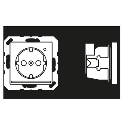 Jung SCHUKO Steckdose mit LED-Licht A 1520-O SWM LNW