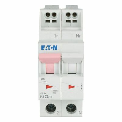 Eaton Leitungsschutzschalter C 2A, 1p+N Steckkl. PLI-C2/1N