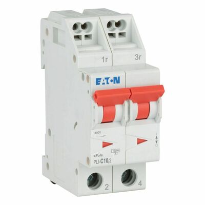 Eaton Leitungsschutzschalter C 10A, 2p Steckkl. PLI-C10/2