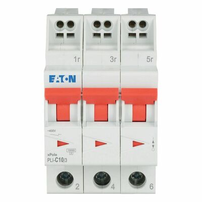 Eaton Leitungsschutzschalter C 10A, 3p Steckkl. PLI-C10/3